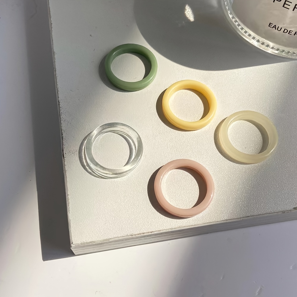 Colorful Five-piece Ring Set
